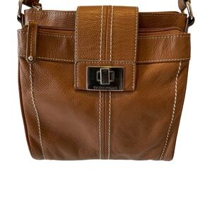 Tignanello Tan Leather Crossbody Bag